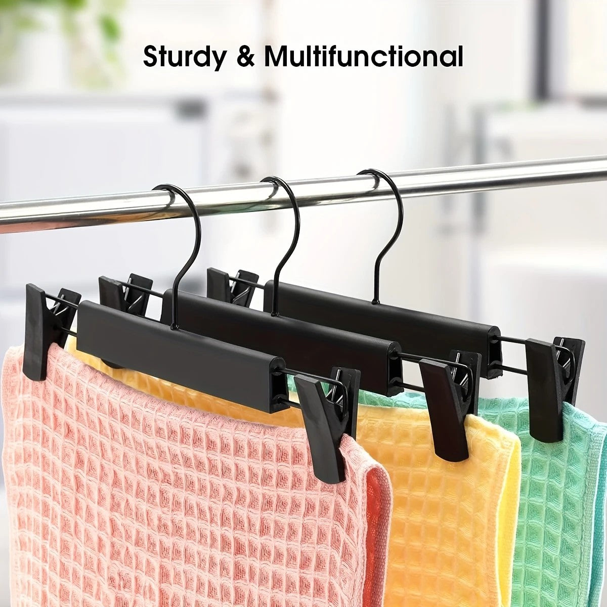 20pcs Super Anti-Slip Pants Hangers with Clips, Thickened Plastic Dual-Use Skirt/Pants Hangers, Seamless Anti-Mark Home Drying Racks, Wardrobe Organizer Essential. - Image 8