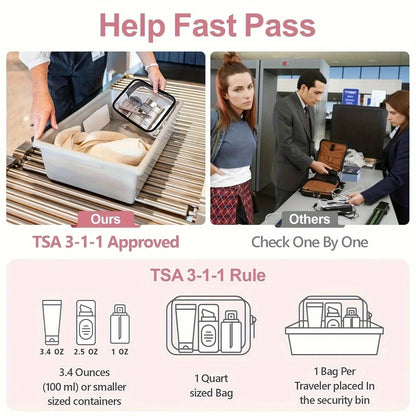 2PCS Fashionable PVC makeup bag, large capacity and easy to clean, with zipper closure. Ideal for travel and daily use, a high-quality storage choice. - Image 5