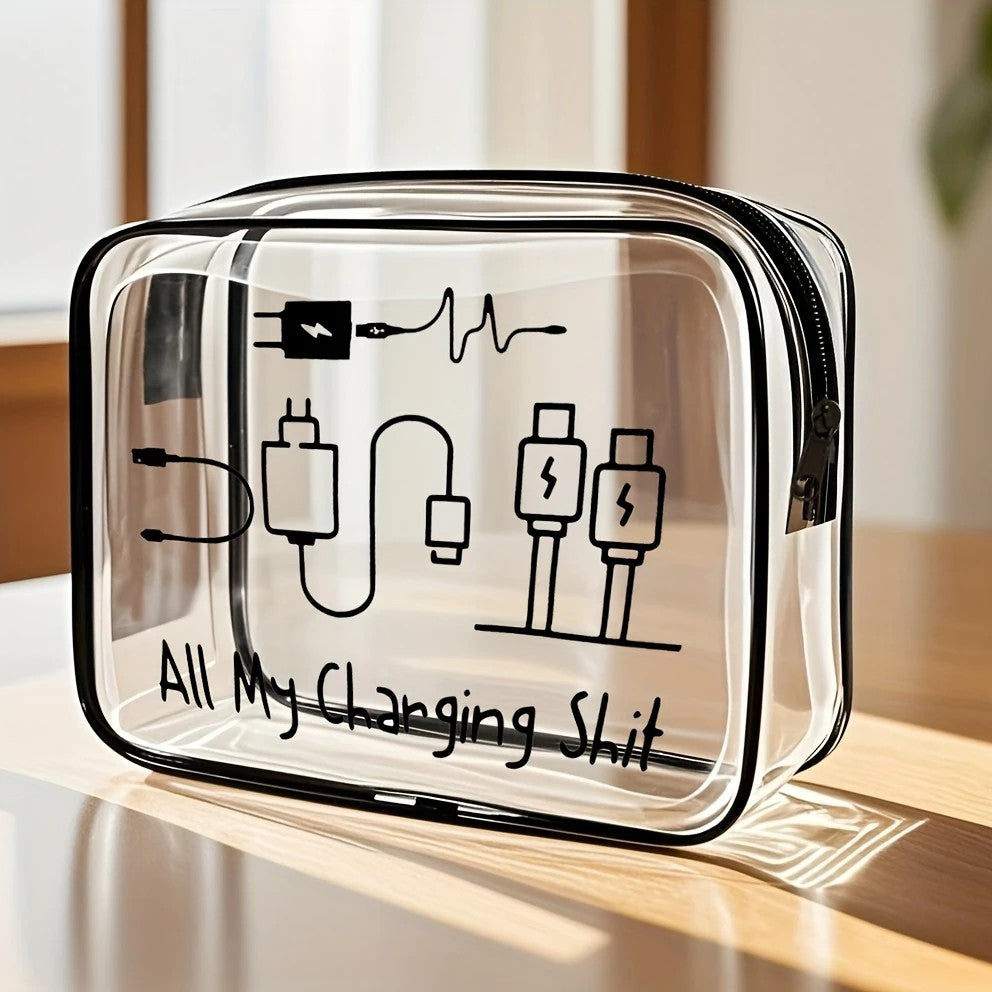 2PCS Fashionable PVC makeup bag, large capacity and easy to clean, with zipper closure. Ideal for travel and daily use, a high-quality storage choice. - Image 7