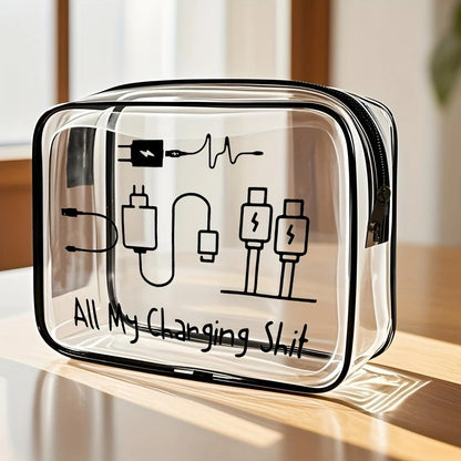 2PCS Fashionable PVC makeup bag, large capacity and easy to clean, with zipper closure. Ideal for travel and daily use, a high-quality storage choice. - Image 7