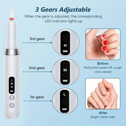 Pink   Wireless Charging Nail Drill, 3-Speed Adjustable, Professional-Level Care in One Tool - Image 2