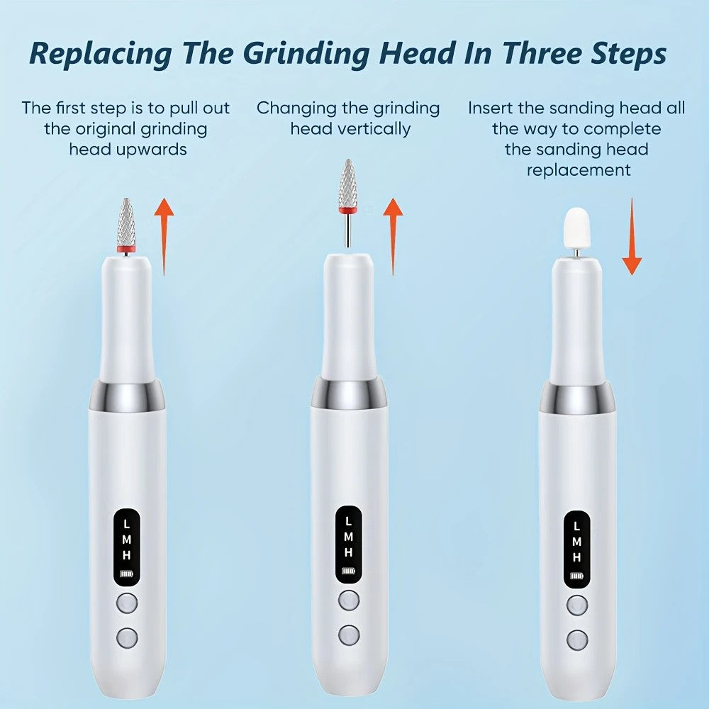 Pink   Wireless Charging Nail Drill, 3-Speed Adjustable, Professional-Level Care in One Tool - Image 4
