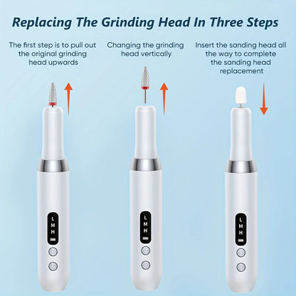 Pink   Wireless Charging Nail Drill, 3-Speed Adjustable, Professional-Level Care in One Tool - Image 4