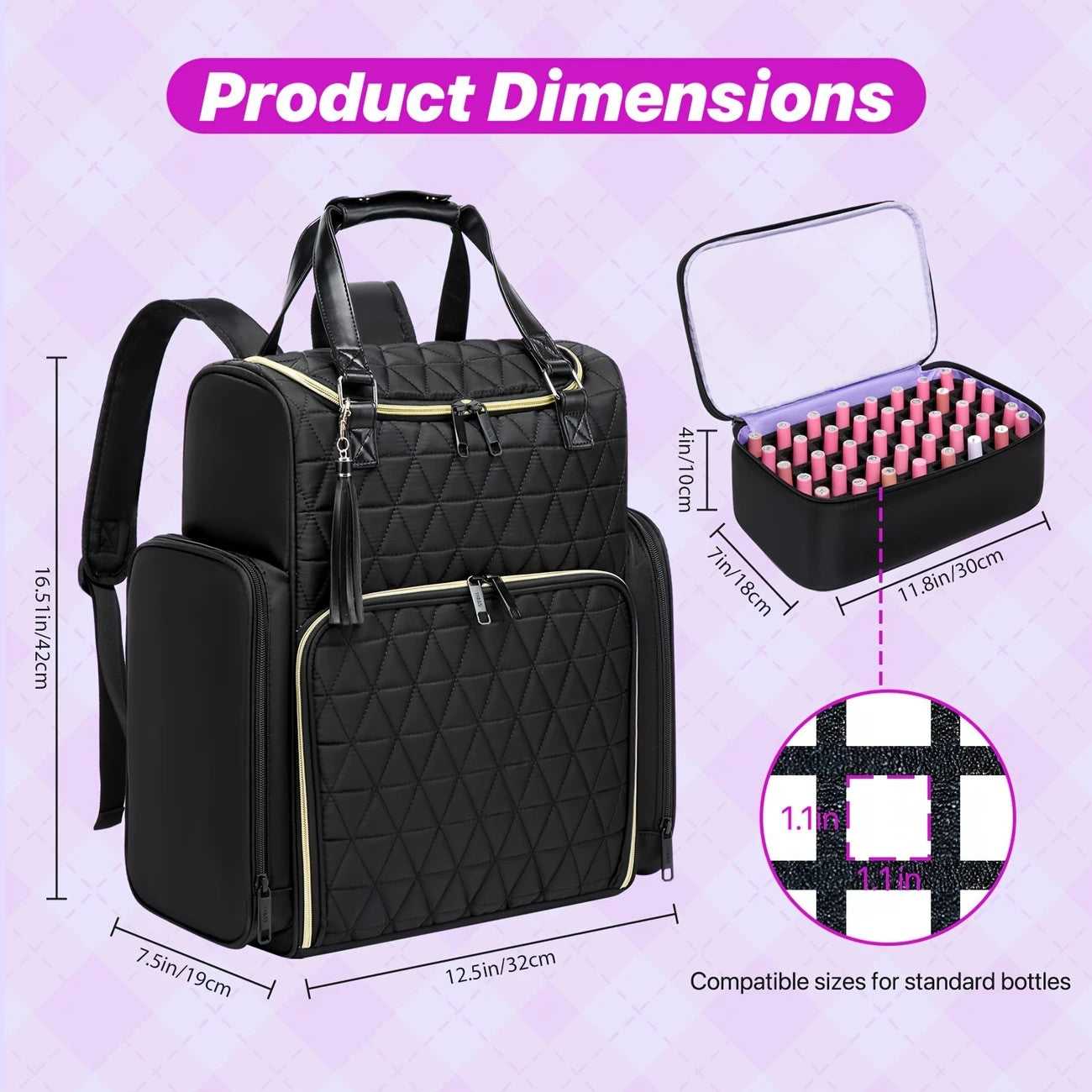Nail Art Tool Storage Backpack: Removable Compartments, High-Capacity Categorized Storage, Multiple Carrying Methods, Ideal for Home, Travel & Mobile Services - Image 4