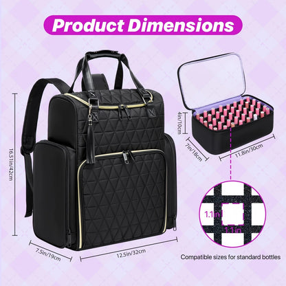 Nail Art Tool Storage Backpack: Removable Compartments, High-Capacity Categorized Storage, Multiple Carrying Methods, Ideal for Home, Travel & Mobile Services - Image 4