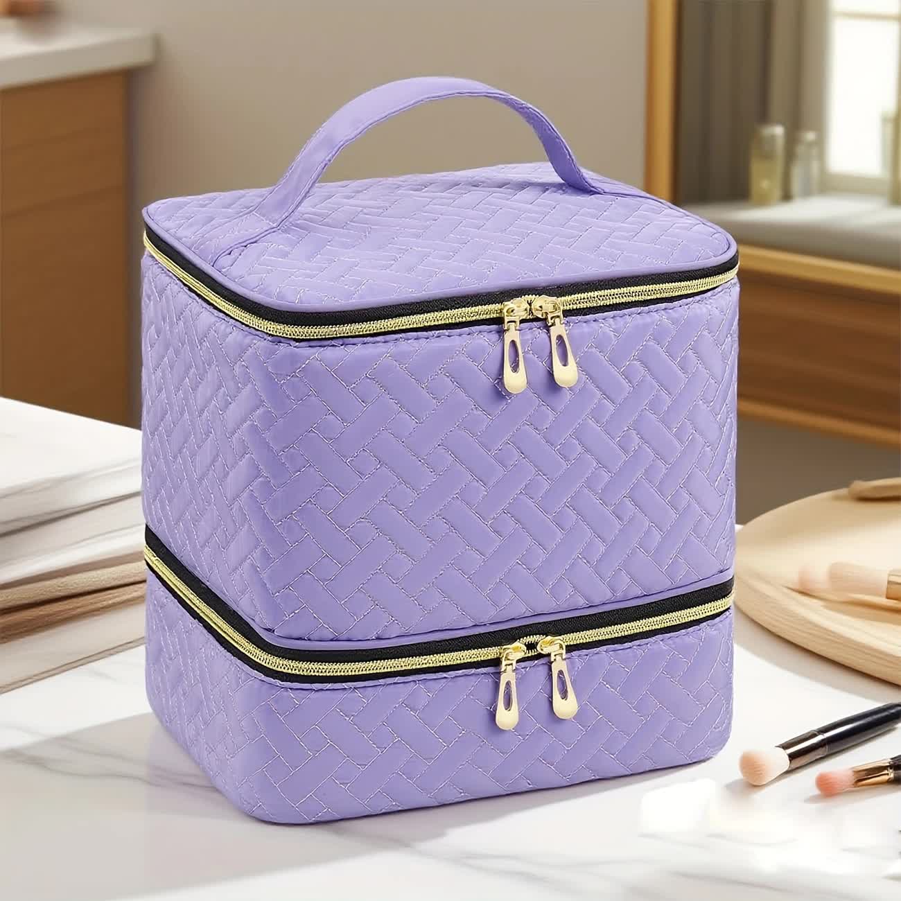 PINK Double‑layer woven storage, scientifically organized with large capacity—Professional Nail Tool Carry‑on Bag, keeping tools perfectly ordered. - Image 6