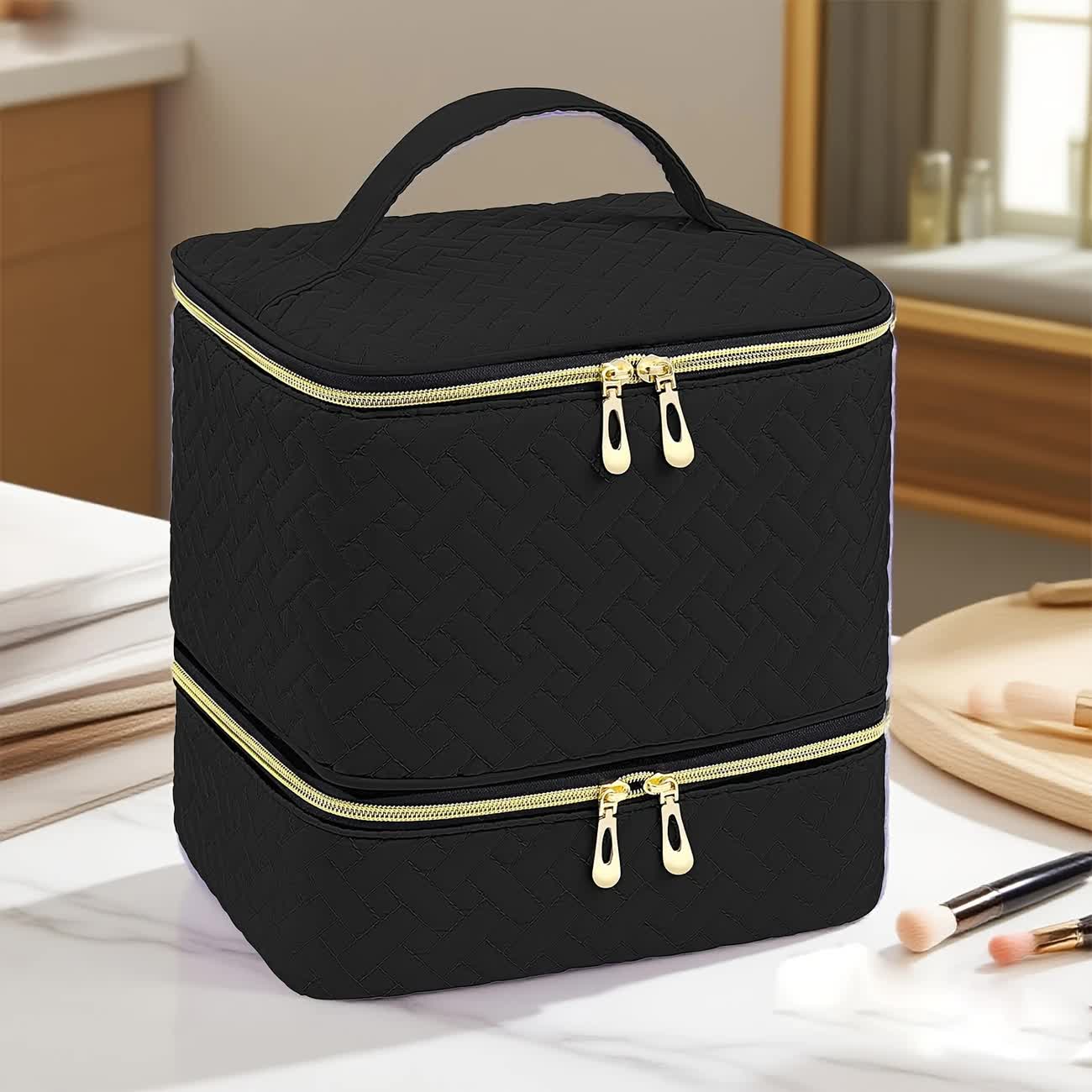 purple  Double‑layer woven storage, scientifically organized with large capacity—Professional Nail Tool Carry‑on Bag, keeping tools perfectly ordered. - Image 7