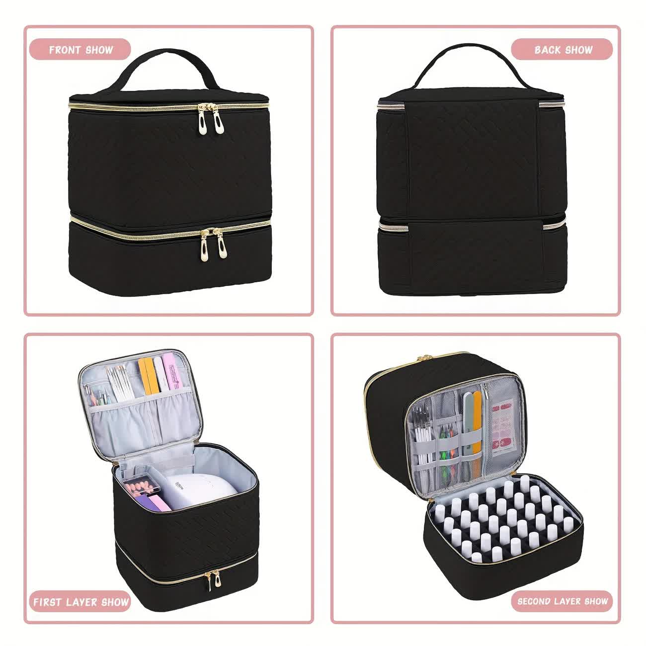 purple  Double‑layer woven storage, scientifically organized with large capacity—Professional Nail Tool Carry‑on Bag, keeping tools perfectly ordered. - Image 9