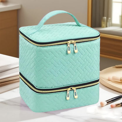 BLUE Double‑layer woven storage, scientifically organized with large capacity—Professional Nail Tool Carry‑on Bag, keeping tools perfectly ordered. - Image 8