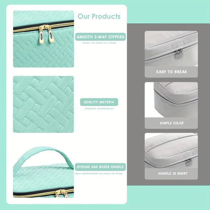 BLUE Double‑layer woven storage, scientifically organized with large capacity—Professional Nail Tool Carry‑on Bag, keeping tools perfectly ordered. - Image 9