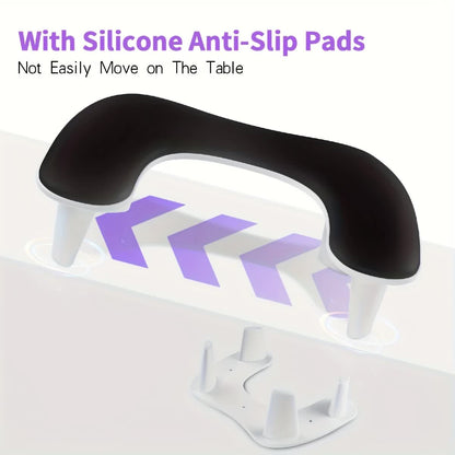 BLACK This handheld nail care device integrates a U-shaped pillow and comes with a portable detachable stand. Designed with an inclined PU material and a sturdy base, it is crafted for both comfort and portability. - Image 3