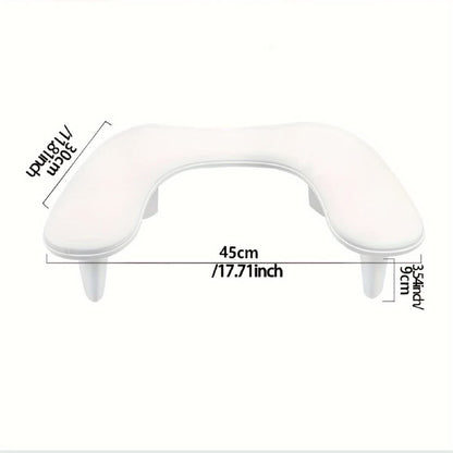 Grey This handheld nail care device integrates a U-shaped pillow and comes with a portable detachable stand. Designed with an inclined PU material and a sturdy base, it is crafted for both comfort and portability. - Image 7