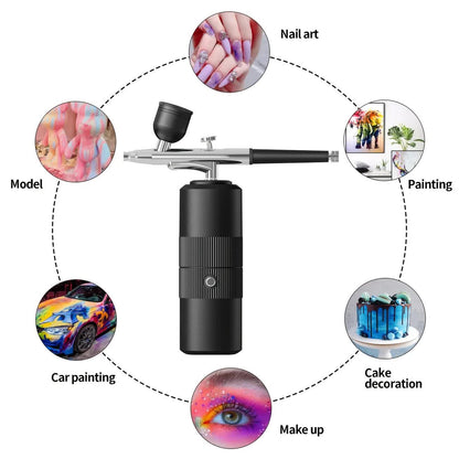 Pink Portable Wireless Airbrush Kit, Versatile for Nail Art, Painting, Makeup, and Model Making - Image 5