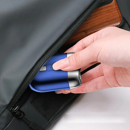 Blue Men's Mini Electric Shaver, with USB-C Fast Charging, detachable dual-head system, portable design ideal for travel and business trips. - Image 7