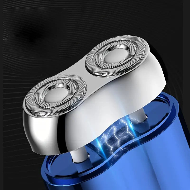 Green Men's Mini Electric Shaver, with USB-C Fast Charging, detachable dual-head system, portable design ideal for travel and business trips. - Image 7