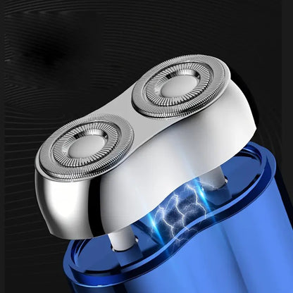 Green Men's Mini Electric Shaver, with USB-C Fast Charging, detachable dual-head system, portable design ideal for travel and business trips. - Image 7