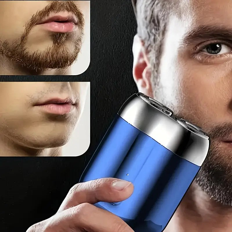Green Men's Mini Electric Shaver, with USB-C Fast Charging, detachable dual-head system, portable design ideal for travel and business trips. - Image 9