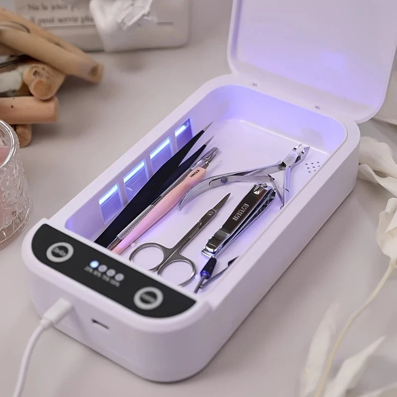 Portable Nail Disinfection Box, USB powered. Built‑in UV fast sterilization, suitable for nail and tattoo tools, PVC/plastic material, the ideal hygiene assistant for salons and studios. - Image 6