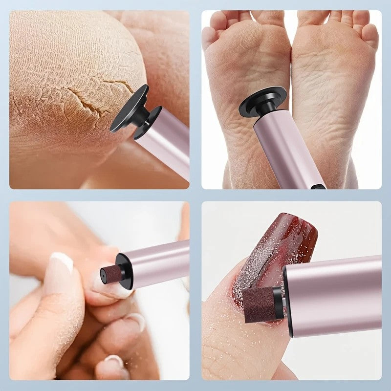 Grey Electric Foot File: 3-Speed Adjustable Nano-Level Filing, Type-C Fast Charge, Long Battery Life, Washable & Replaceable Heads, At-Home & Travel Foot Renewal Care - Image 5