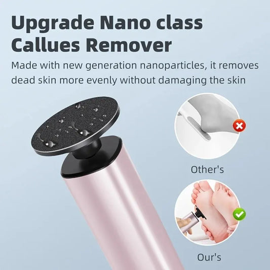 rose gold  Electric Foot File: 3-Speed Adjustable Nano-Level Filing, Type-C Fast Charge, Long Battery Life, Washable & Replaceable Heads, At-Home & Travel Foot Renewal Care - Image 4