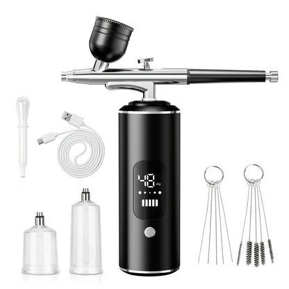 Pink Portable Wireless Airbrush Kit, ideal for nail art, painting, cake decoration, and makeup. Rechargeable design, perfect for both amateurs and professionals. - Image 7