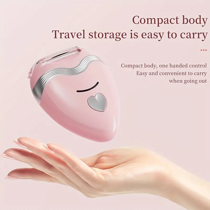 pink 3-in-1 Women's Electric Hair Remover, suitable for both dry and wet use. Designed for bikini, eyebrows, face, and underarms. Portable, rechargeable, cordless, gentle yet effective. - Image 5
