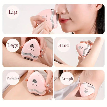 pink 3-in-1 Women's Electric Hair Remover, suitable for both dry and wet use. Designed for bikini, eyebrows, face, and underarms. Portable, rechargeable, cordless, gentle yet effective. - Image 7