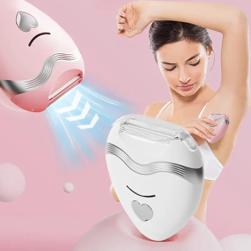 WHITE  3-in-1 Women's Electric Hair Remover, suitable for both dry and wet use. Designed for bikini, eyebrows, face, and underarms. Portable, rechargeable, cordless, gentle yet effective. - Image 4