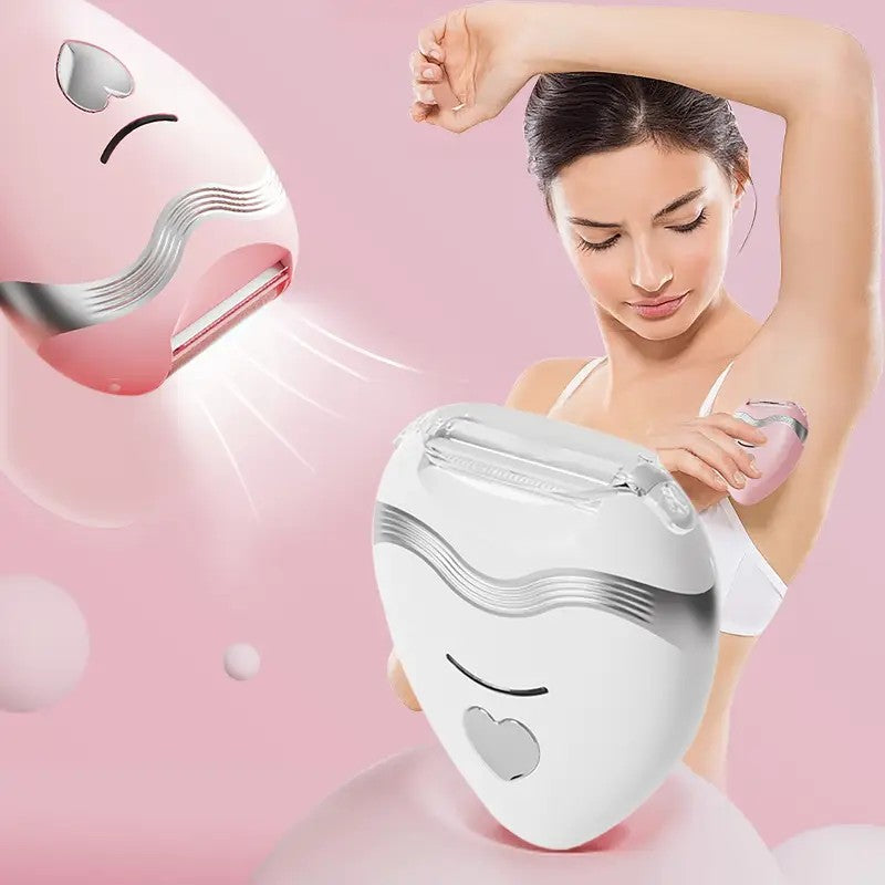 WHITE  3-in-1 Women's Electric Hair Remover, suitable for both dry and wet use. Designed for bikini, eyebrows, face, and underarms. Portable, rechargeable, cordless, gentle yet effective. - Image 6