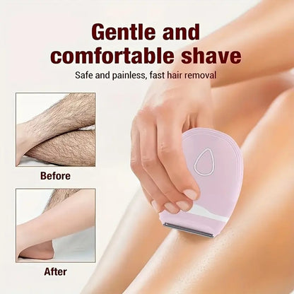 pink Women's Electric Hair Remover, Portable Shaver, suitable for bikini line, legs, and underarms, with detachable blade head. - Image 3