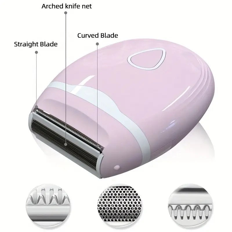 pink Women's Electric Hair Remover, Portable Shaver, suitable for bikini line, legs, and underarms, with detachable blade head. - Image 4