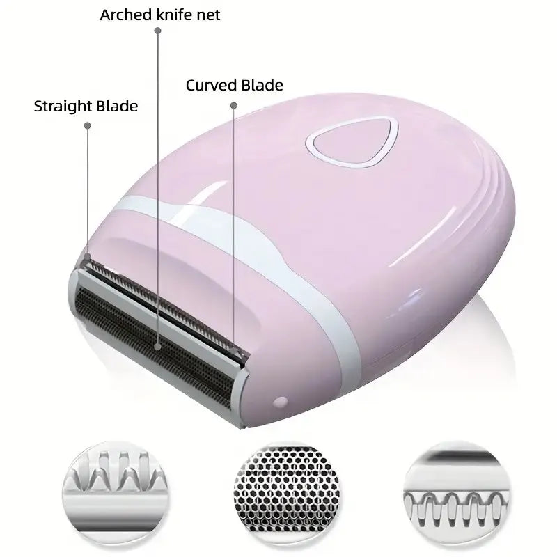 pink Women's Electric Hair Remover, Portable Shaver, suitable for bikini line, legs, and underarms, with detachable blade head. - Image 4
