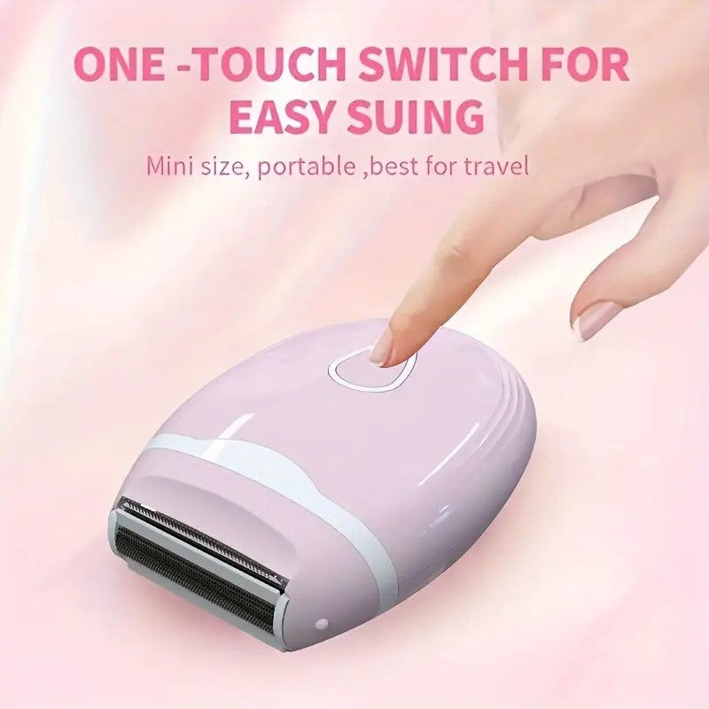 GREEN  Women's Electric Hair Remover, Portable Shaver, suitable for bikini line, legs, and underarms, with detachable blade head. - Image 2