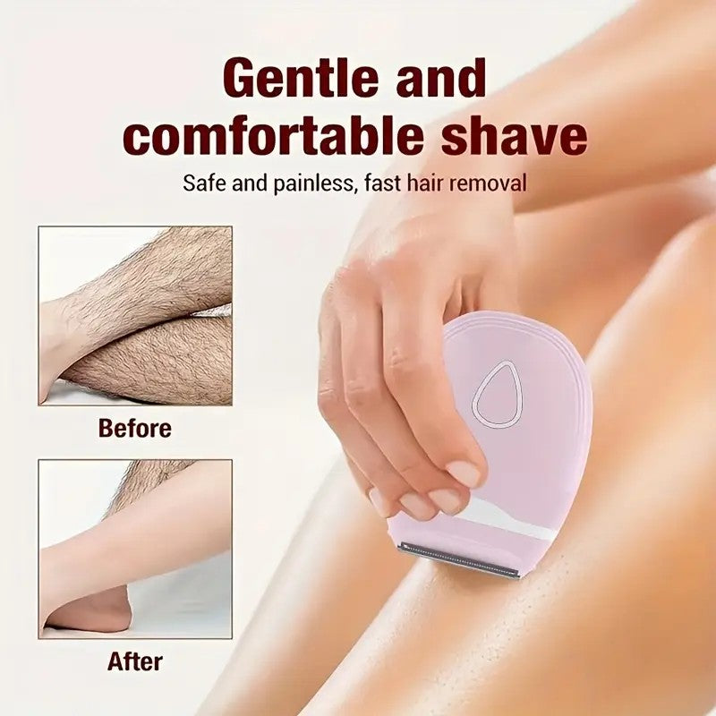 GREEN  Women's Electric Hair Remover, Portable Shaver, suitable for bikini line, legs, and underarms, with detachable blade head. - Image 4
