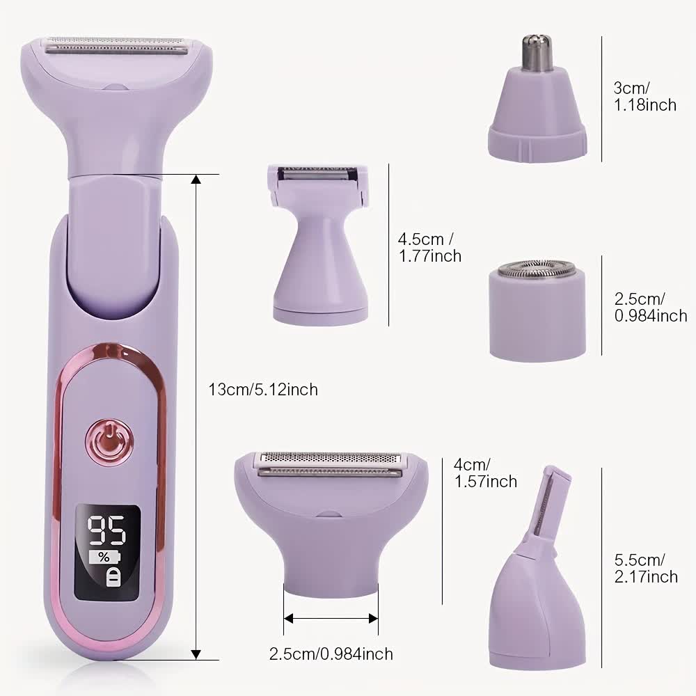 WHITE Women's Whole Body Electric Hair Removal Device, Painless Hair Removal, Type-C Fast Charging - Image 7