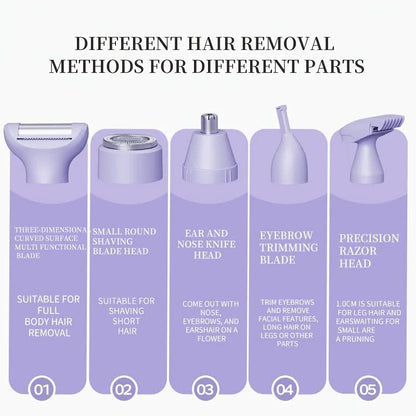 purple Women's Whole Body Electric Hair Removal Device, Painless Hair Removal, Type-C Fast Charging - Image 9