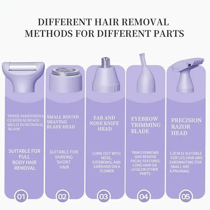 purple Women's Whole Body Electric Hair Removal Device, Painless Hair Removal, Type-C Fast Charging - Image 9