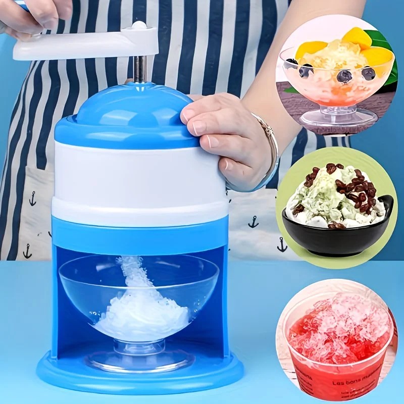 1 Multi-Function Shaved Ice Machine and Snow Ice Maker – Compact Manual Ice Shaver with Smoothie and Milkshake Making Functions. blue - Image 2