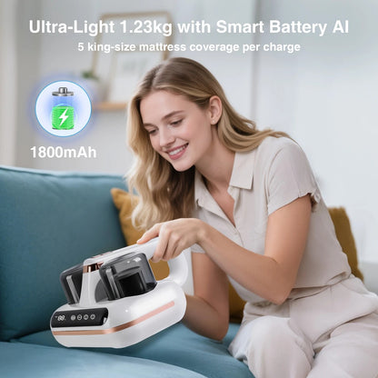 Wireless Intelligent Anti-Mite Cleaner: 10000Pa Super Suction, Dual Washable Dust Cups - Image 3