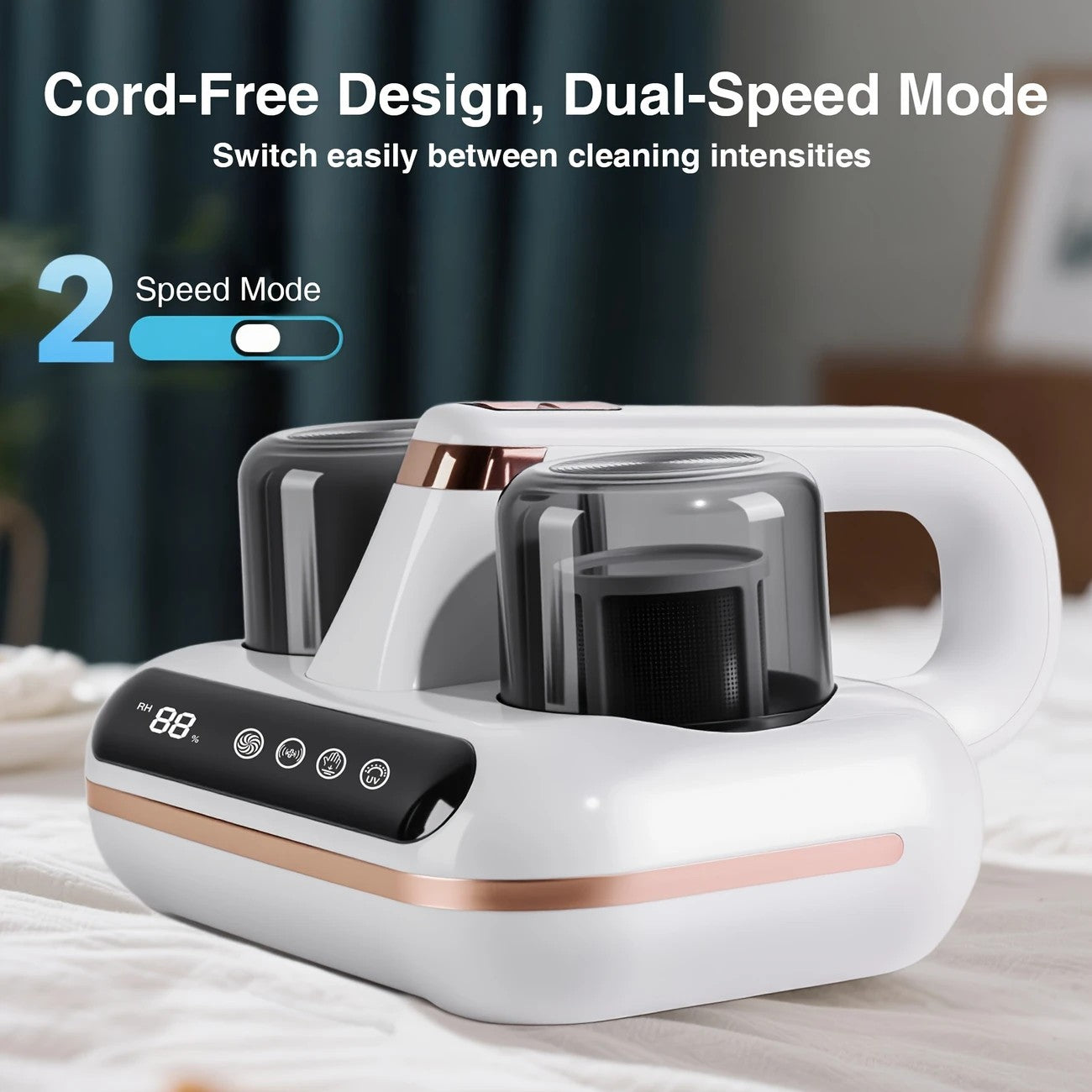 Wireless Intelligent Anti-Mite Cleaner: 10000Pa Super Suction, Dual Washable Dust Cups - Image 6