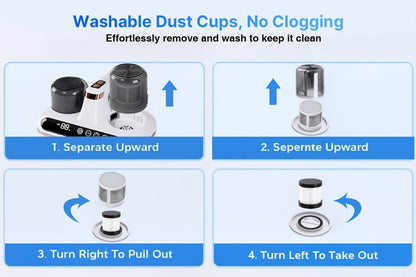 Wireless Intelligent Anti-Mite Cleaner: 10000Pa Super Suction, Dual Washable Dust Cups - Image 8