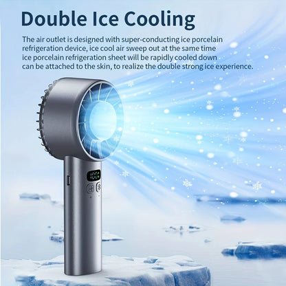 Hurricane Ice-Bag High-Speed Fan｜100-Speed Adjustable, Second-Level Cooling, Lightweight and Portable Summer Travel Essential.BLACK - Image 6