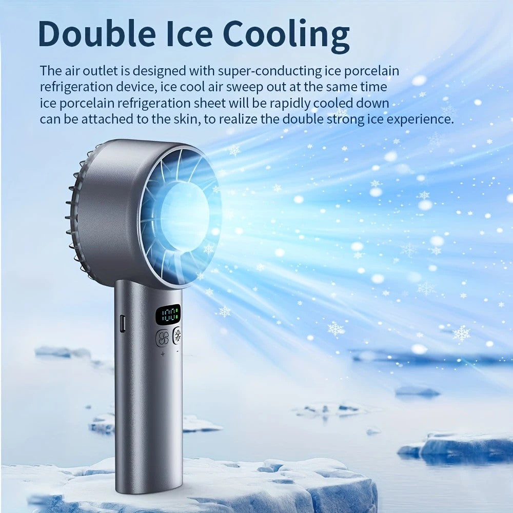 White Hurricane Ice-Bag High-Speed Fan｜100-Speed Adjustable, Second-Level Cooling, Lightweight and Portable Summer Travel Essential - Image 8