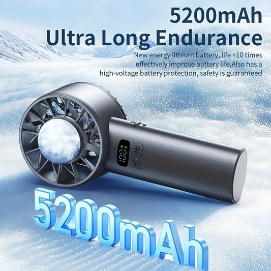 BLUE Hurricane Ice-Bag High-Speed Fan｜100-Speed Adjustable, Second-Level Cooling, Lightweight and Portable Summer Travel Essential - Image 2