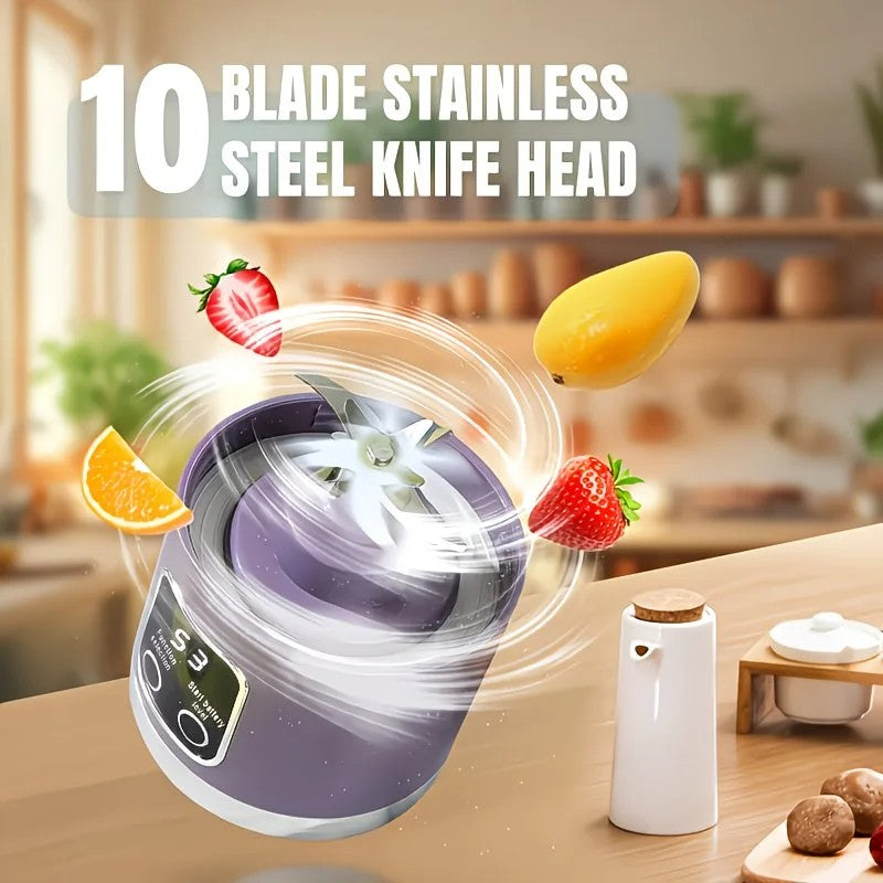 （white)Portable USB Charging Blender & Juicer - Easy to Clean, Suitable for Fruit and Vegetable Drinks, Smoothies - Capacity Ranging from 10.14 oz to 16.91 oz - Image 4