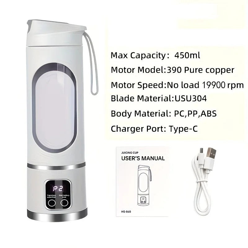 (Purple)Portable USB Charging Blender & Juicer - Easy to Clean, Suitable for Fruit and Vegetable Drinks, Smoothies - Capacity Ranging from 10.14 oz to 16.91 oz - Image 9