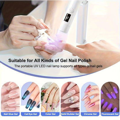 2-in-1 Nail Lamp: Handheld & Stand, 6-LED Fast Dry, Type-C Fast Charge, Smart Timer, Home/Travel DIY Nail Art Essential - Image 2