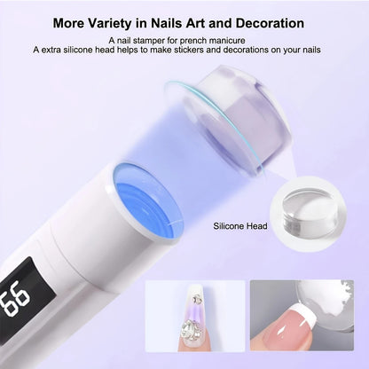 2-in-1 Nail Lamp: Handheld & Stand, 6-LED Fast Dry, Type-C Fast Charge, Smart Timer, Home/Travel DIY Nail Art Essential - Image 5