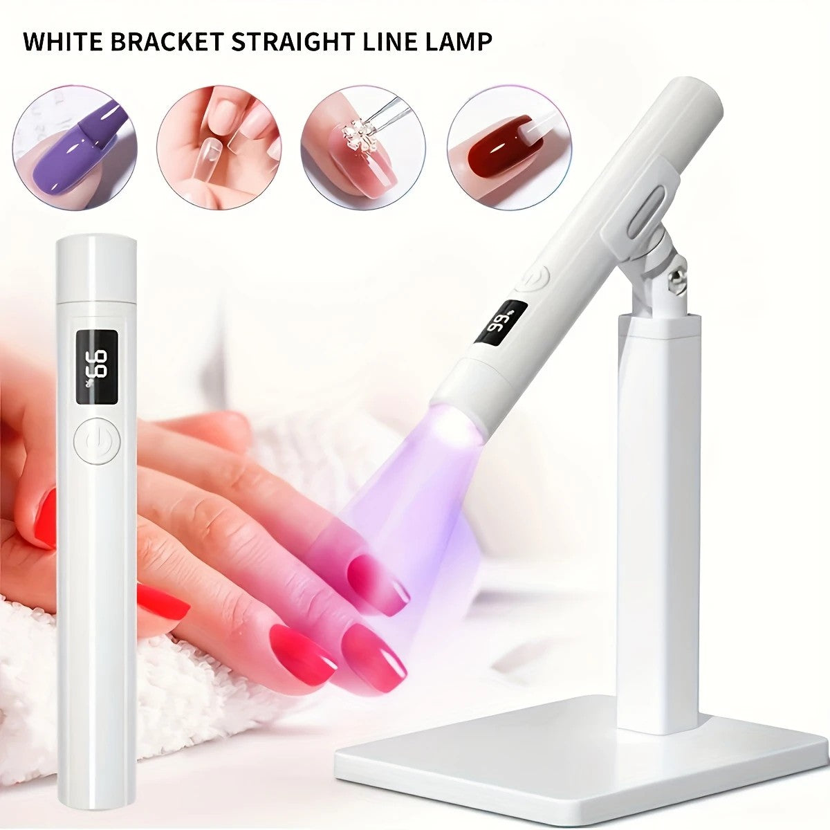 2-in-1 Nail Lamp: Handheld & Stand, 6-LED Fast Dry, Type-C Fast Charge, Smart Timer, Home/Travel DIY Nail Art Essential - Image 9