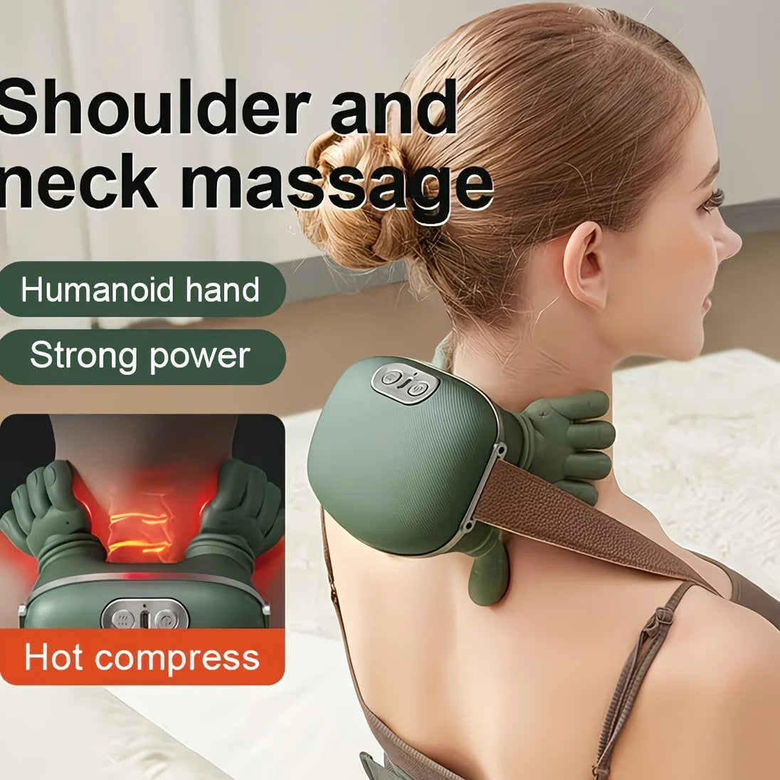 USB Heated Neck, Shoulder, and Back Massager – 6D Simulated Human-Hand Deep Kneading Technology, Multi-Part Massage for Neck, Shoulders, Back, and Legs, Relieving Office Fatigue and Muscle Tension Caused by Prolonged Sitting - Image 3